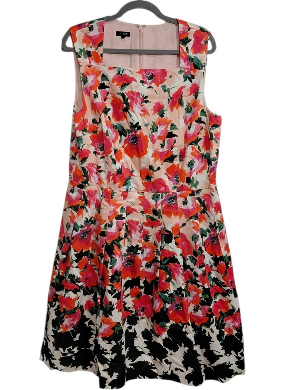 Talbots Pink Coral Floral Midi Dress